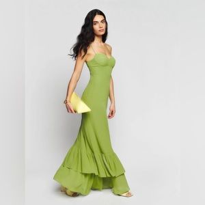 The Reformation Fallon Dress size 6 Avocado Green NWT